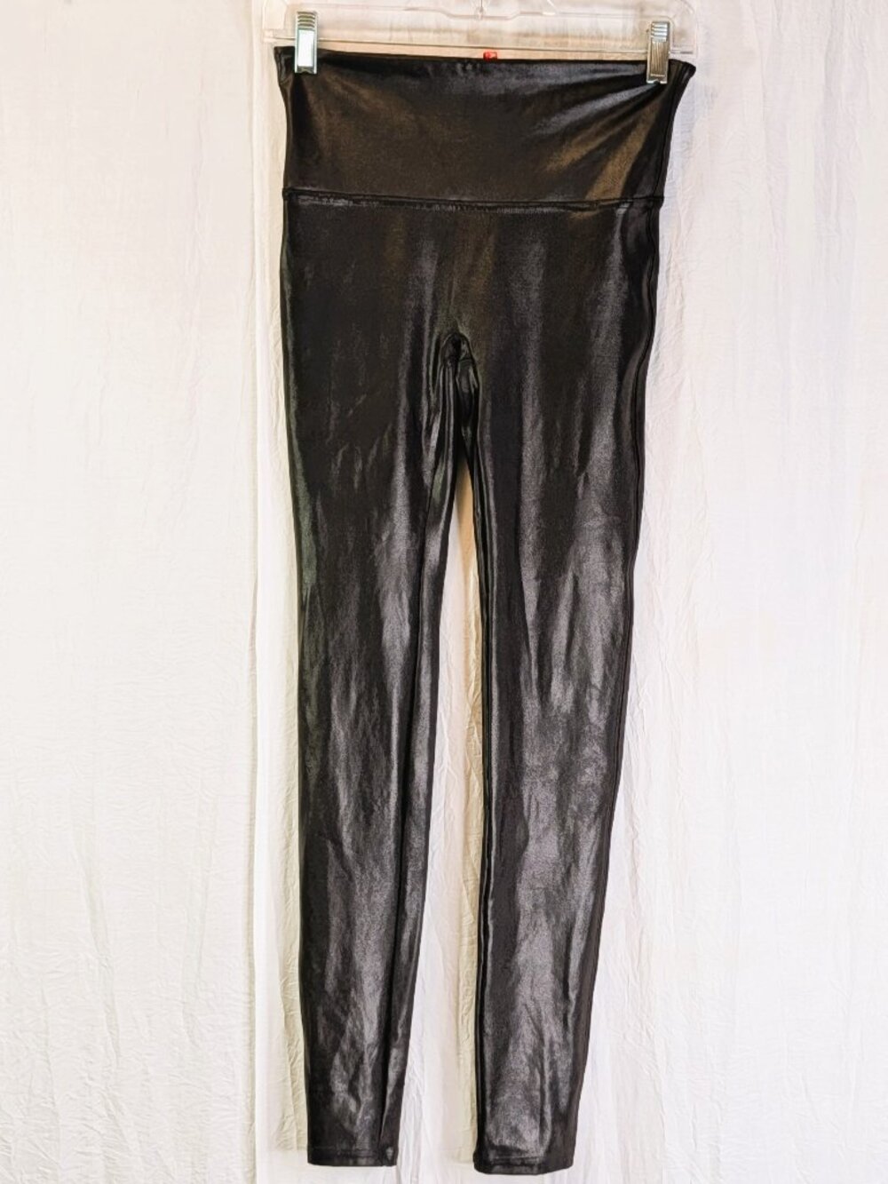 SPANX Faux Leather Ankle Leggings Medium Shaping Retro Rock Black Tummy Control